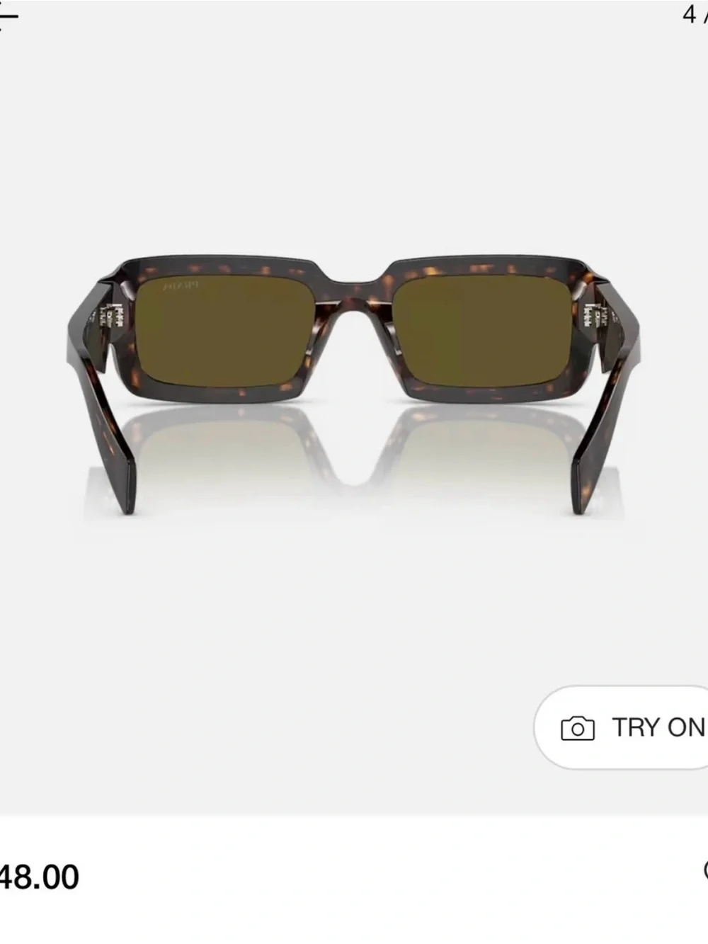 Prada PR 27ZS 54mm Tortoise Rectangular Sunglasses with Case